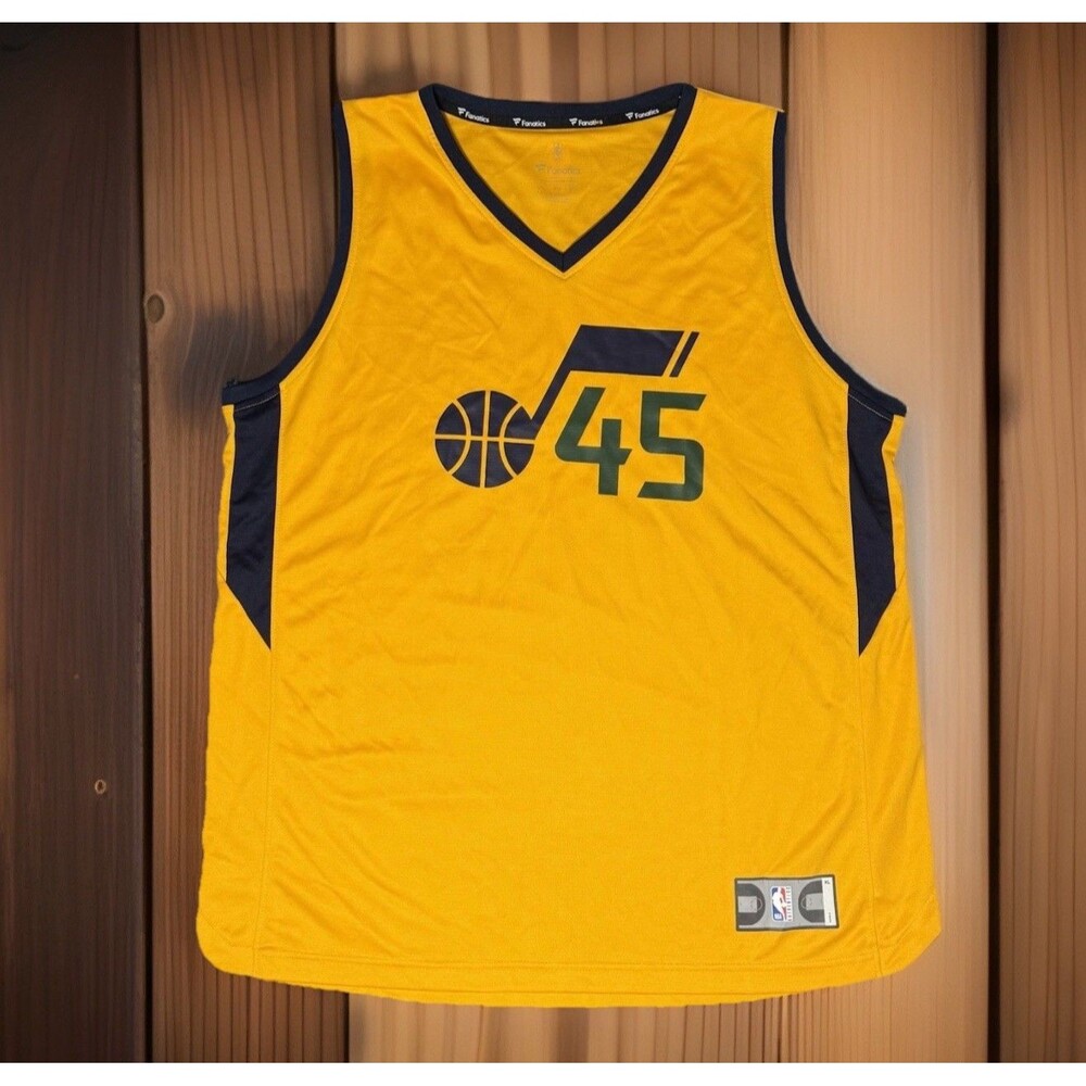Utah Jazz Jersey Donovan Mitchell #45 NBA Fanatics Yellow Men’s Size Extra Large